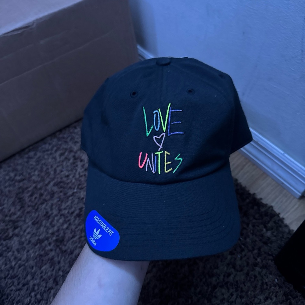 Adidas Pride Relaxed 2.0 Love Unites Adjustable Fit Hat Unisex Black Cap NEW